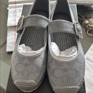 Coach Gray Mary Jane Flats